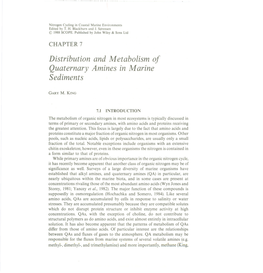 Distribution and Metabolism of Quaternary Amines in Marine Sediments