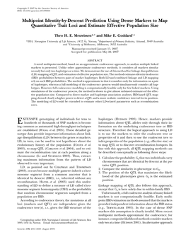 Multipoint Identity-By-Descent Prediction Using Dense Markers to Map Quantitative Trait Loci and Estimate Effective Population Size