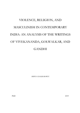 Violence, Religion, and Masculinism in Contemporary India