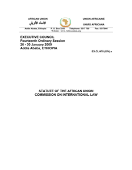 Statute of the African Union Commission on International Law