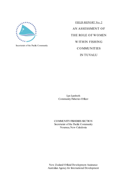 An Assessment of the Role of Women Within Fishing Communities in Tuvalu