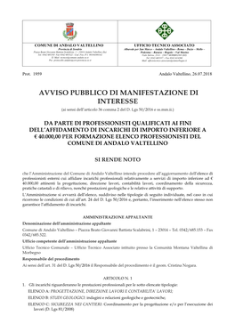 AGGIORN Avviso Di Preinformazione