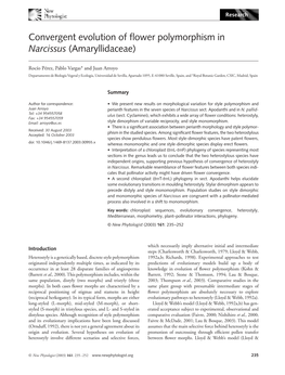 Convergent Evolution of Flower Polymorphism in Narcissus