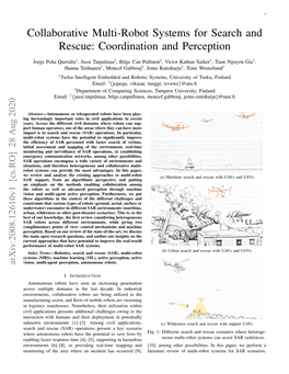 Collaborative Multi-Robot Systems for Search and Rescue: Coordination and Perception