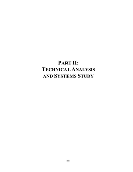 Part Ii: Technical Analysis and Systems Study