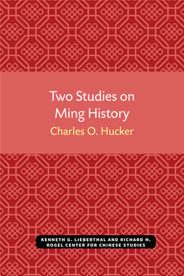 Two Studies on Ming History