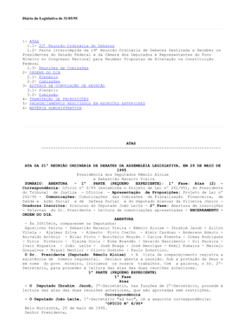Diário Do Legislativo De 31/05/95