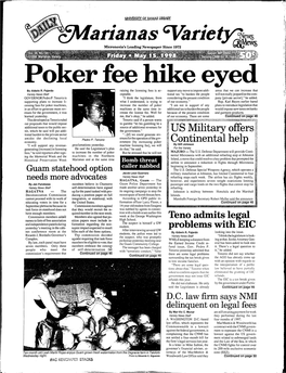 Arianas %Riety;;~ /' Micronesia's Leading Newspaper Since 1972 '&1 Ews Pokerfeeh·
