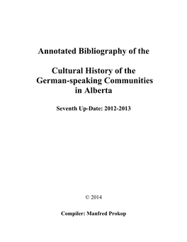 Annotated Bibliography of The