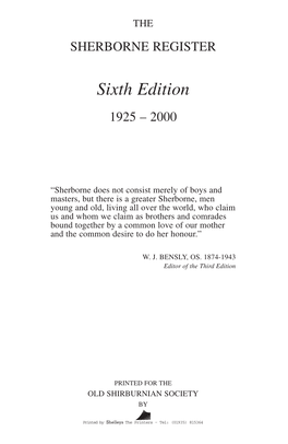 Sixth Edition 1925 – 2000