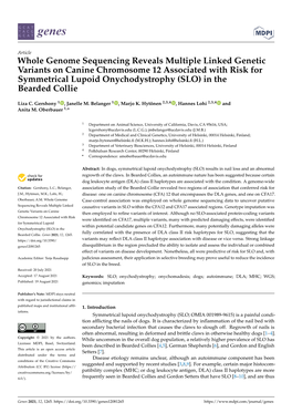 Whole Genome Sequencing Reveals Multiple Linked Genetic Variants On