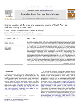 Seismic Structure of the Crust and Uppermost Mantle of South America and Surrounding Oceanic Basins