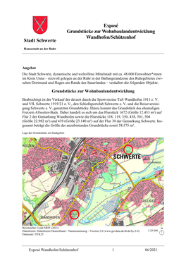 Stadt Schwerte Exposé Grundstücke Zur Wohnbaulandentwicklung