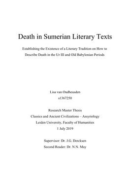Death in Sumerian Literary Texts