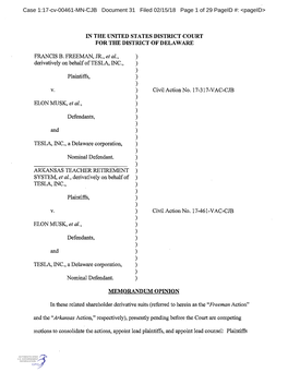 Case 1:17-Cv-00461-MN-CJB Document 31 Filed