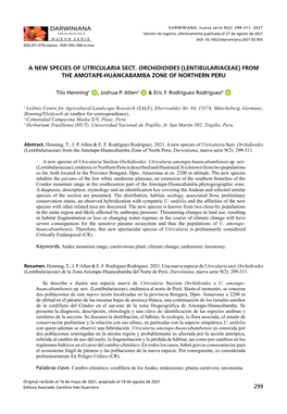 A New Species of Utricularia Sect. Orchidioides (Lentibulariaceae) from the Amotape-Huancabamba Zone of Northern Peru