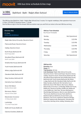 X86 Bus Time Schedule & Line Route