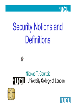 Security Notions and Definitions