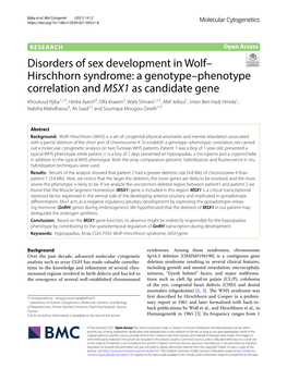 Disorders of Sex Development in Wolf–Hirschhorn Syndrome: a Genotype