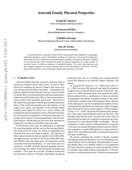 Asteroid Family Physical Properties, Numerical Sim- Constraints on the Ages of Families