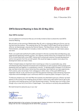 Invitation to Emta Meeting in