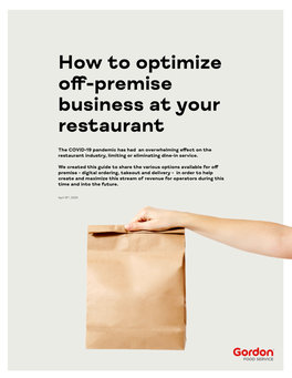 How to Optimize Off-Premise Business at Your Restaurant