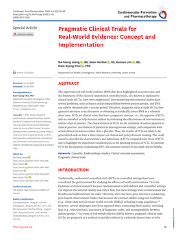 Pragmatic Clinical Trials for Real-World Evidence: Concept and Implementation