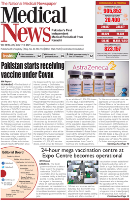 Pakistan Starts Receiving Vaccine Under Covax