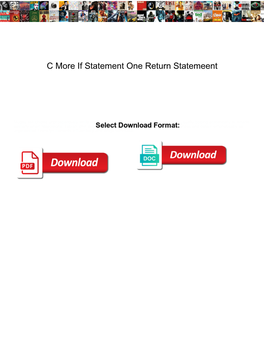 C More If Statement One Return Statemeent