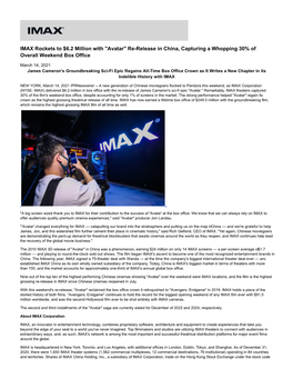 IMAX Rockets to $6.2 Million with 