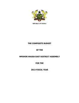 The Composite Budget of the Mpohor Wassa East District