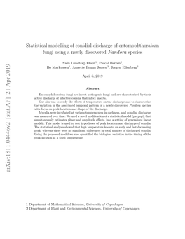 Statistical Modelling of Conidial Discharge of Entomophthoralean Fungi Using a Newly Discovered Pandora Species