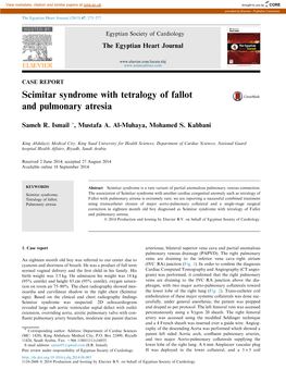 Scimitar Syndrome with Tetralogy of Fallot and Pulmonary Atresia