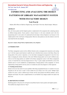 Conducting and Analyzing the Design Patterns of Library Management