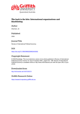 The Bark Is the Bite: International Organizations and Blacklisting
