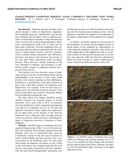 Characterizing Sandstone Porosity Along Curiosity's Traverse Using MAHLI Imagery