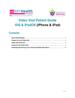 Video Visit Patient Guide Ios & Ipados