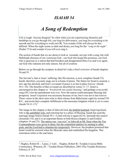 ISAIAH 54 a Song of Redemption