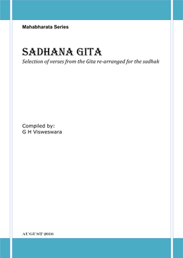 Sadhana Gita Selection of Verses from the Gita Re-Arranged for the Sadhak