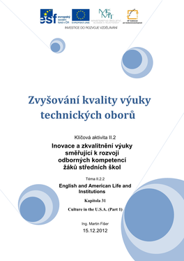 Zvyšování Kvality Výuky Technických Oborů