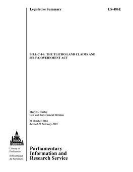 Parliamentary Information and Research Service