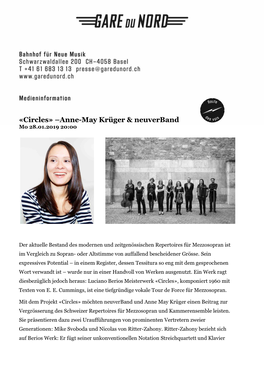 «Circles» –Anne-May Krüger & Neuverband