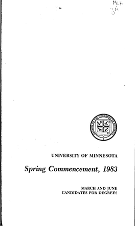 Spring Commencement, 1983