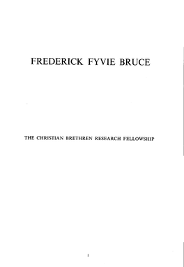 Frederick Fyvie Bruce
