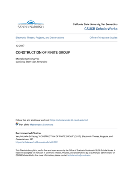 Construction of Finite Group