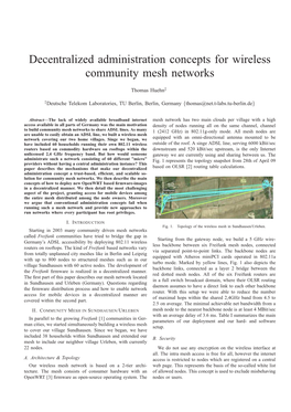 Decentralized Administration Concepts for Wireless Community Mesh Networks