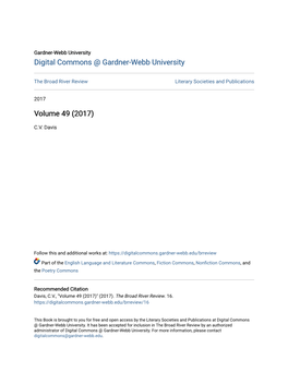Digital Commons @ Gardner-Webb University Volume 49 (2017)