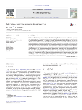 Determining Shoreline Response to Sea Level Rise