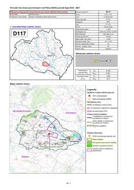 Průvodní List Útvaru Povrchových Vod Plánu Dílčího Povodí Dyje 2016 - 2021