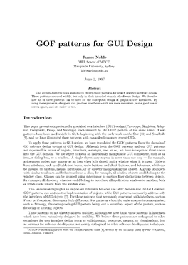 GOF Patterns for GUI Design